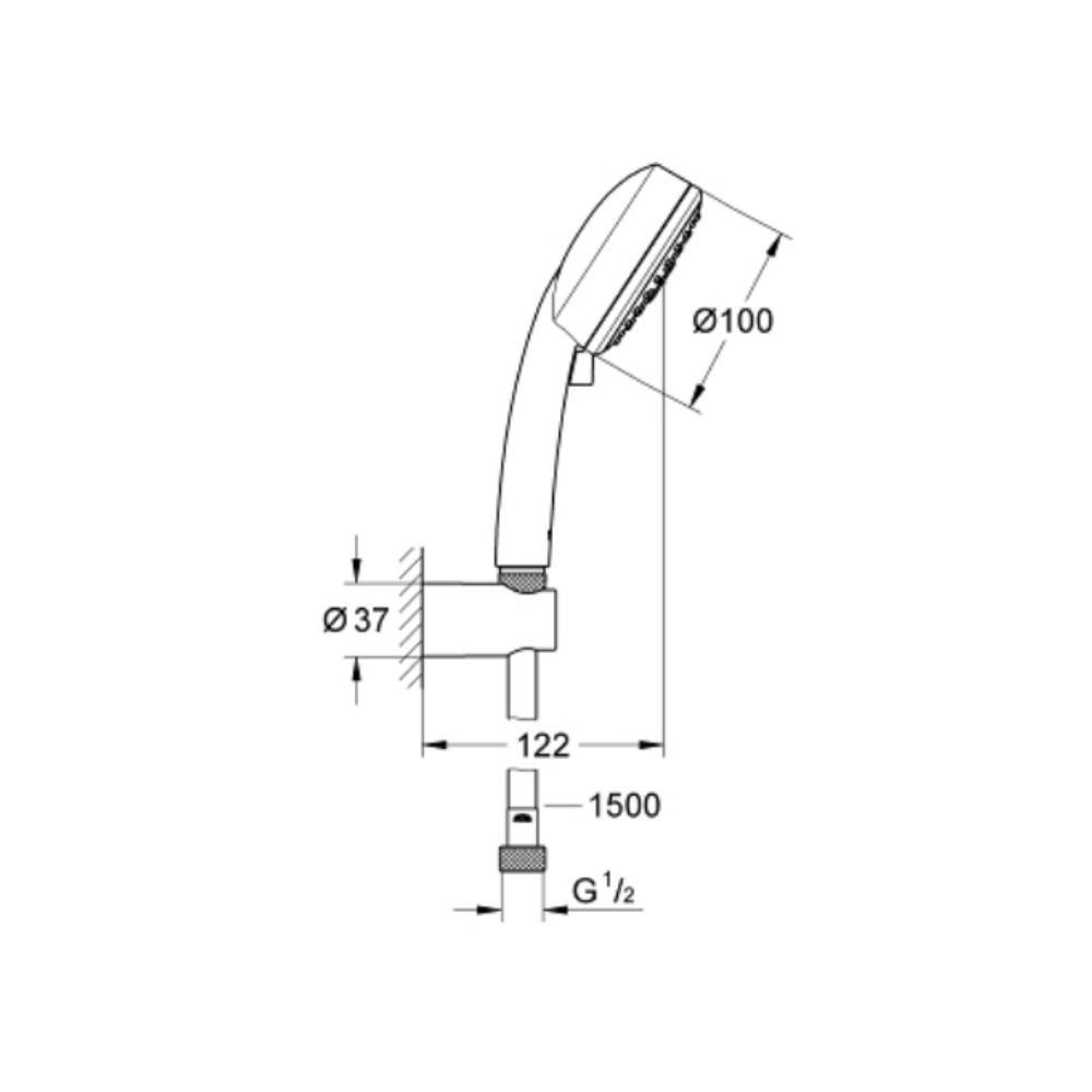 Bộ tay sen tắm 3 chế độ Tempesta Cosmopolitan 100 GROHE 27588001