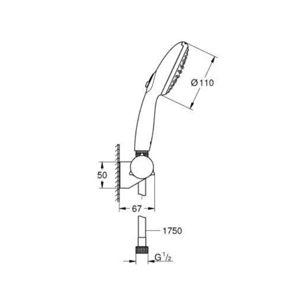 Bộ tay sen tắm 2 chế độ Tempesta 110 GROHE 27601003