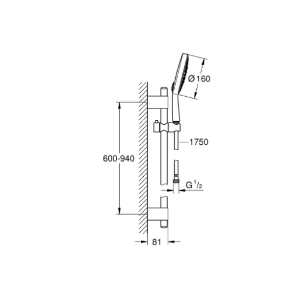 Bộ tay sen và thanh trượt sen 4 chế độ Power+Soul 160 GROHE 27746000