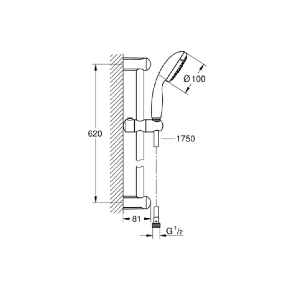 Bộ tay sen và thanh trượt sen 4 chế độ Tempesta 100 GROHE 27795000