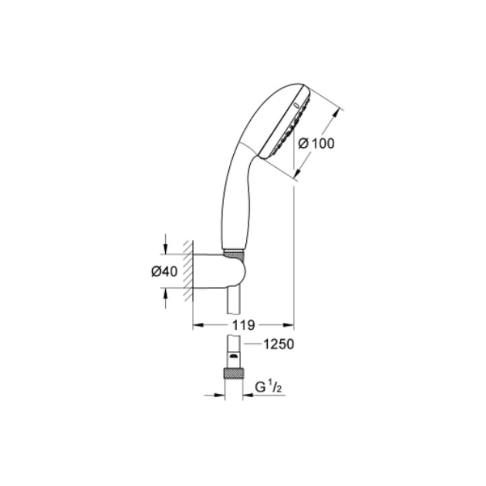 Bộ tay sen tắm 2 chế độ Tempesta 100 GROHE 27799000