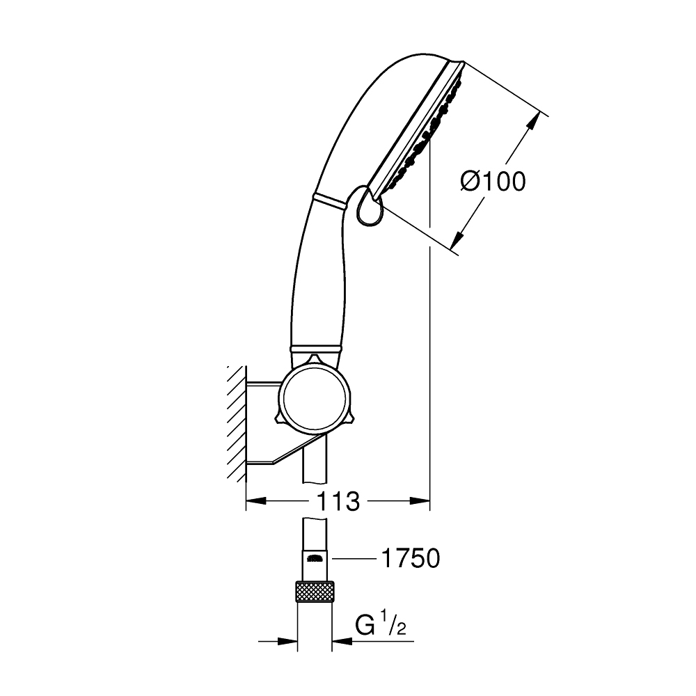 Bộ tay sen tắm 2 chế độ Tempesta Rustic 100 GROHE 27805001