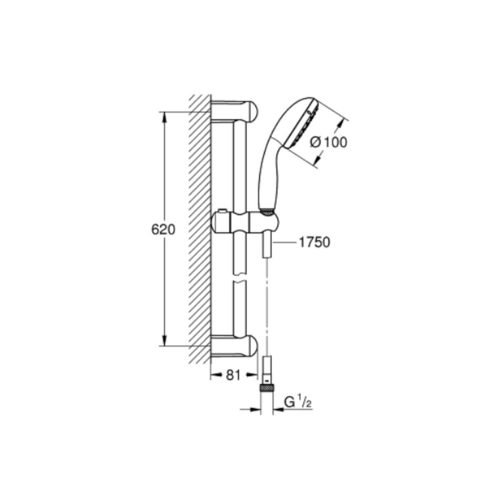 Bộ tay sen và thanh trượt sen Tempesta 100 GROHE 27853000