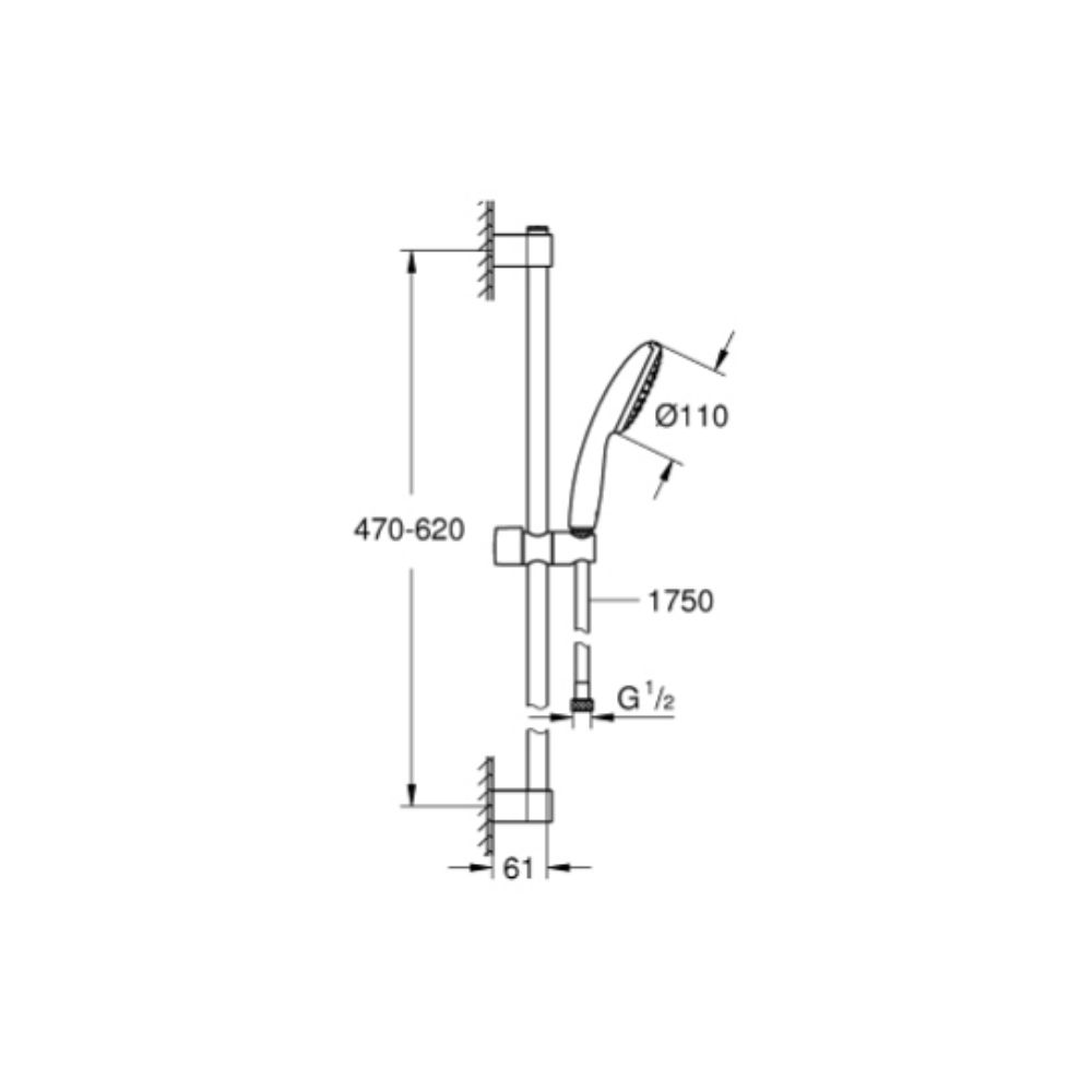 Bộ tay sen và thanh trượt sen Tempesta 110 GROHE 27924003