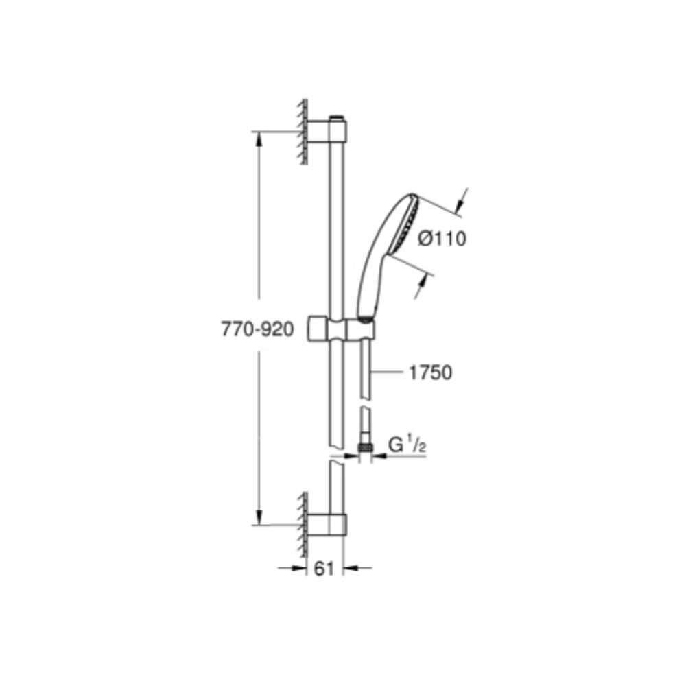 Bộ tay sen và thanh trượt sen Tempesta 110 GROHE 27925003