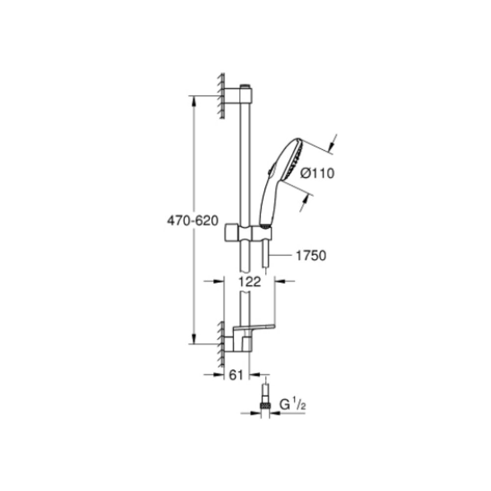 Bộ tay sen và thanh trượt sen Tempesta 110 GROHE 27926003
