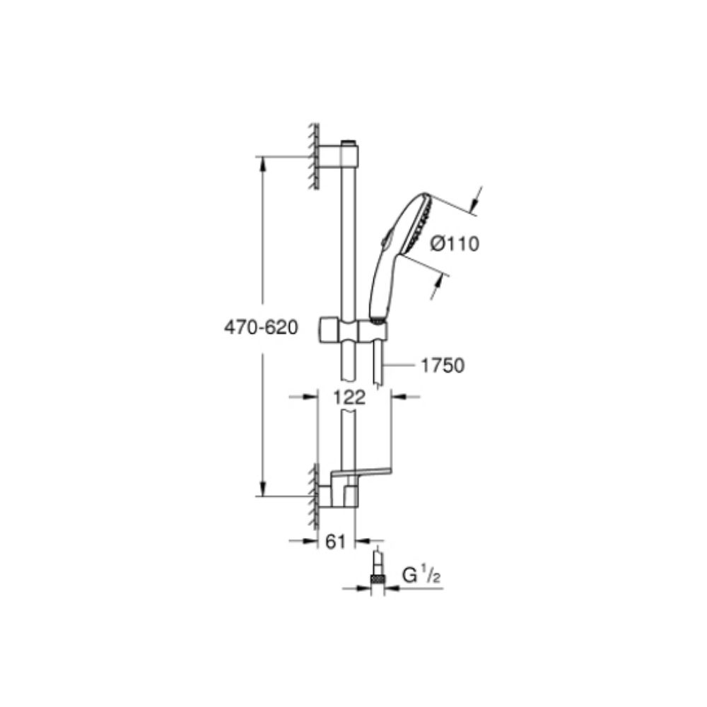 Bộ tay sen và thanh trượt sen 3 chế độ Tempesta 110 GROHE 27927003