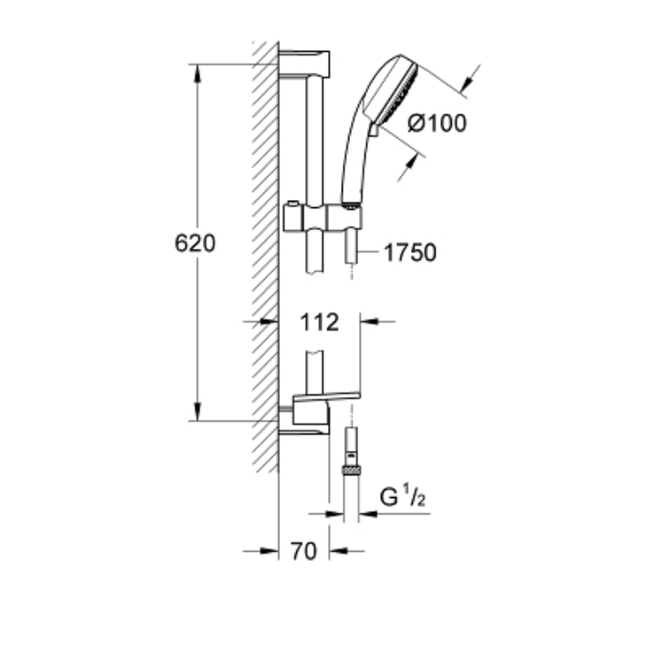 Bộ tay sen và thanh trượt sen New Tempesta Cosmopolitan 100 III Grohe 27929002