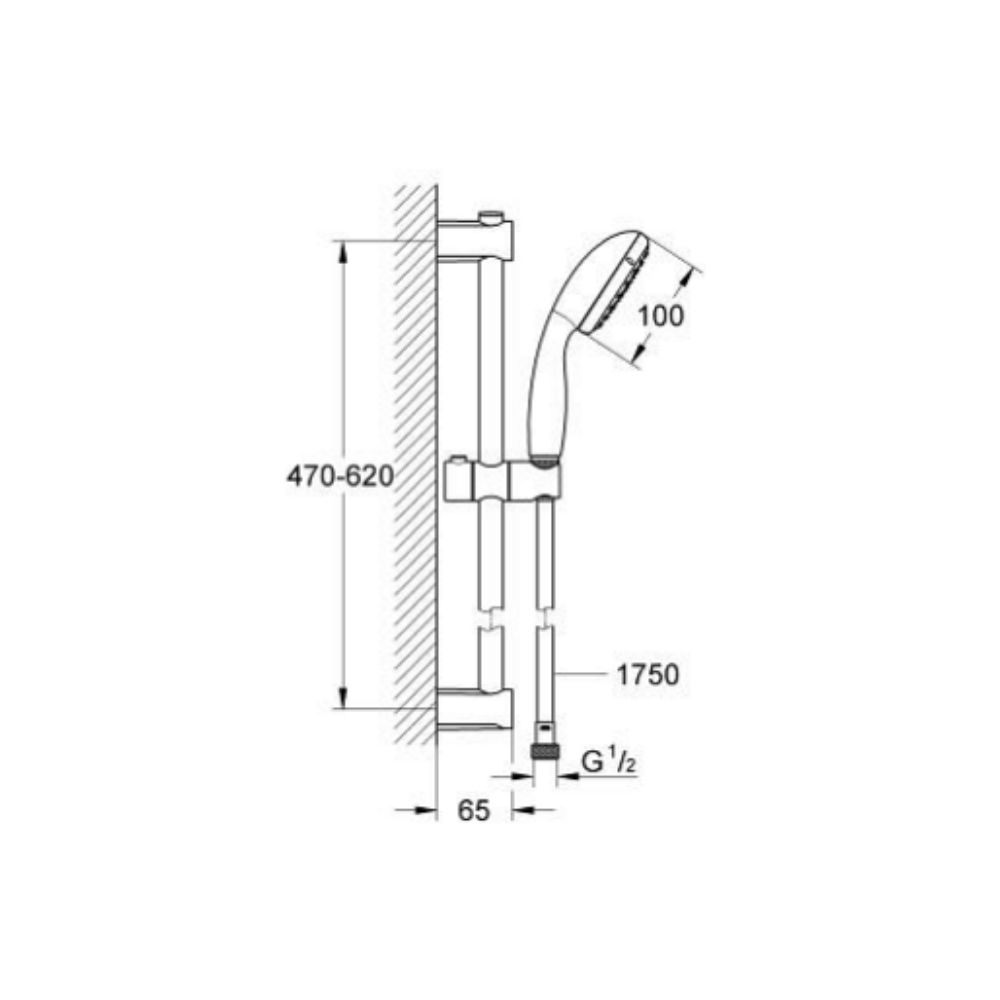 Bộ tay sen và thanh trượt sen 2 chế độ Vitalio Start 100 GROHE 279482430