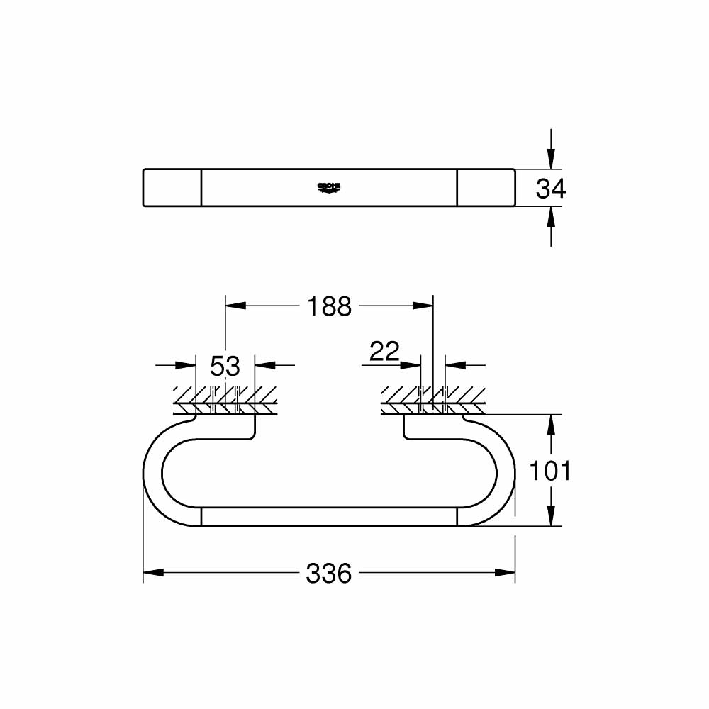 Thanh tay vịn Selection GROHE 41064000