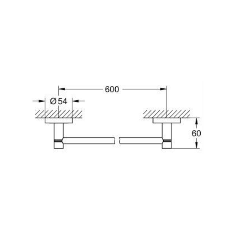 Thanh treo khăn Essentials 600mm GROHE 1022512430