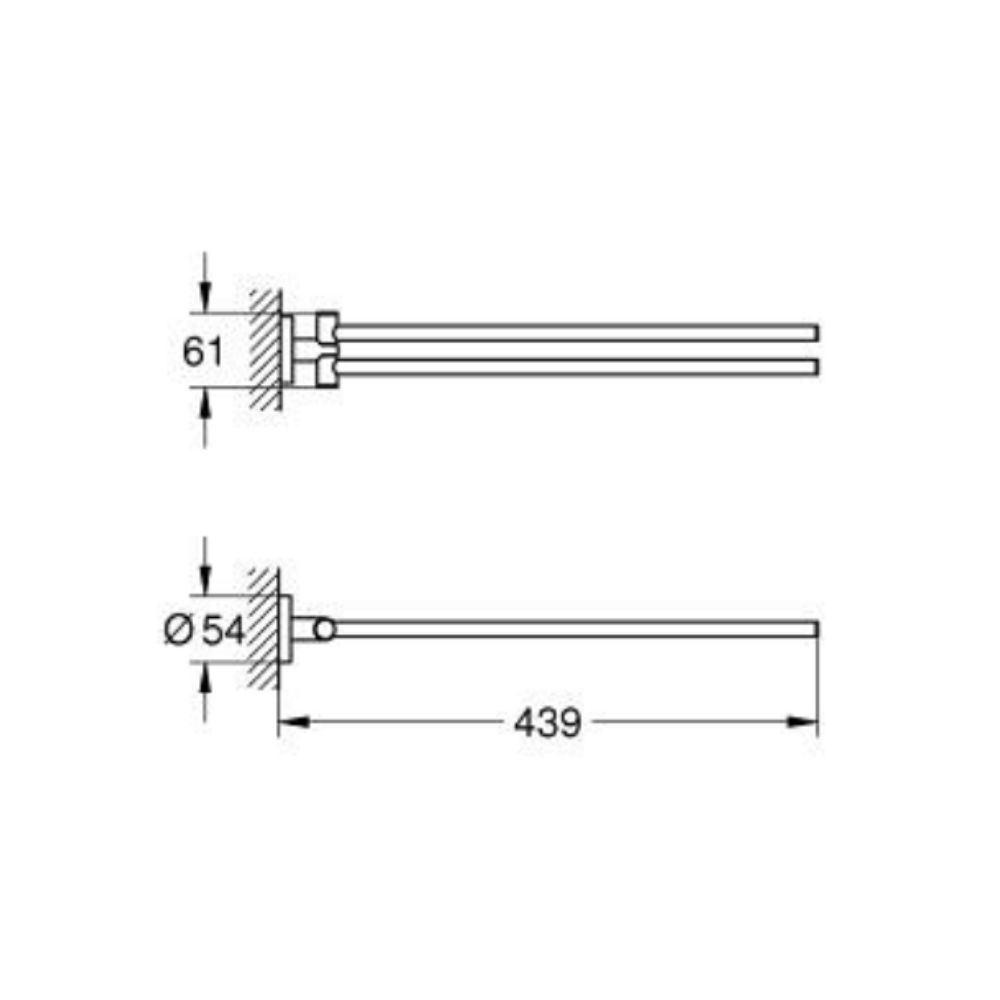 Thanh treo khăn đôi Essentials GROHE 1024672430