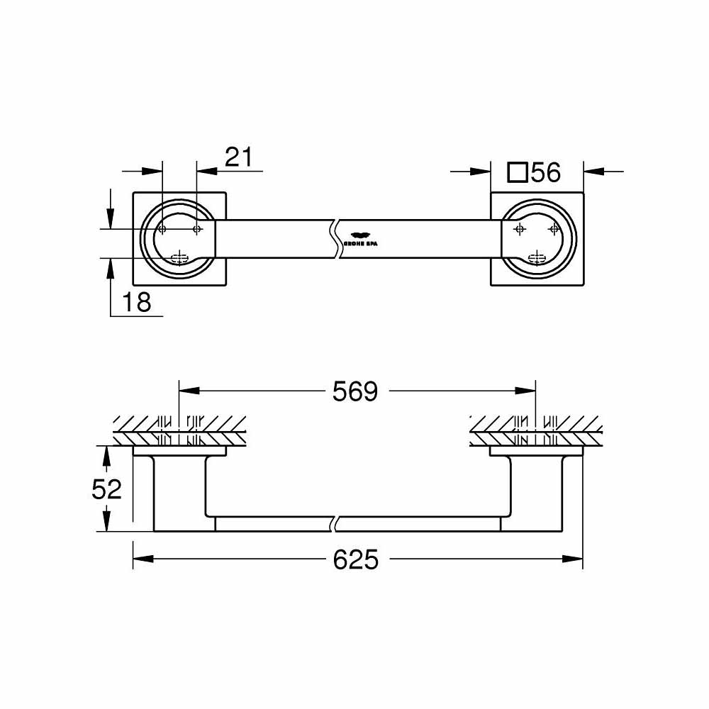 Thanh treo khăn đơn Allure GROHE 40341001