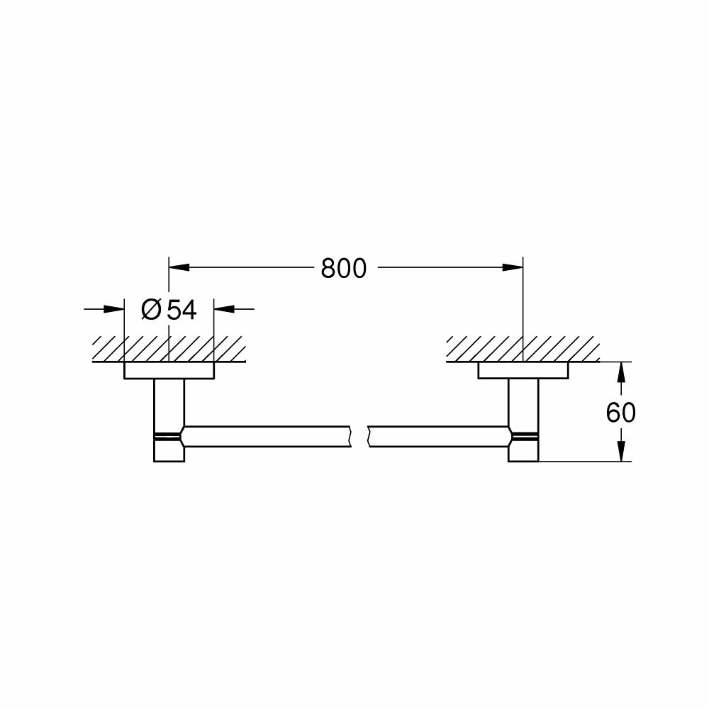 Thanh treo khăn đơn Essentials GROHE 40386001