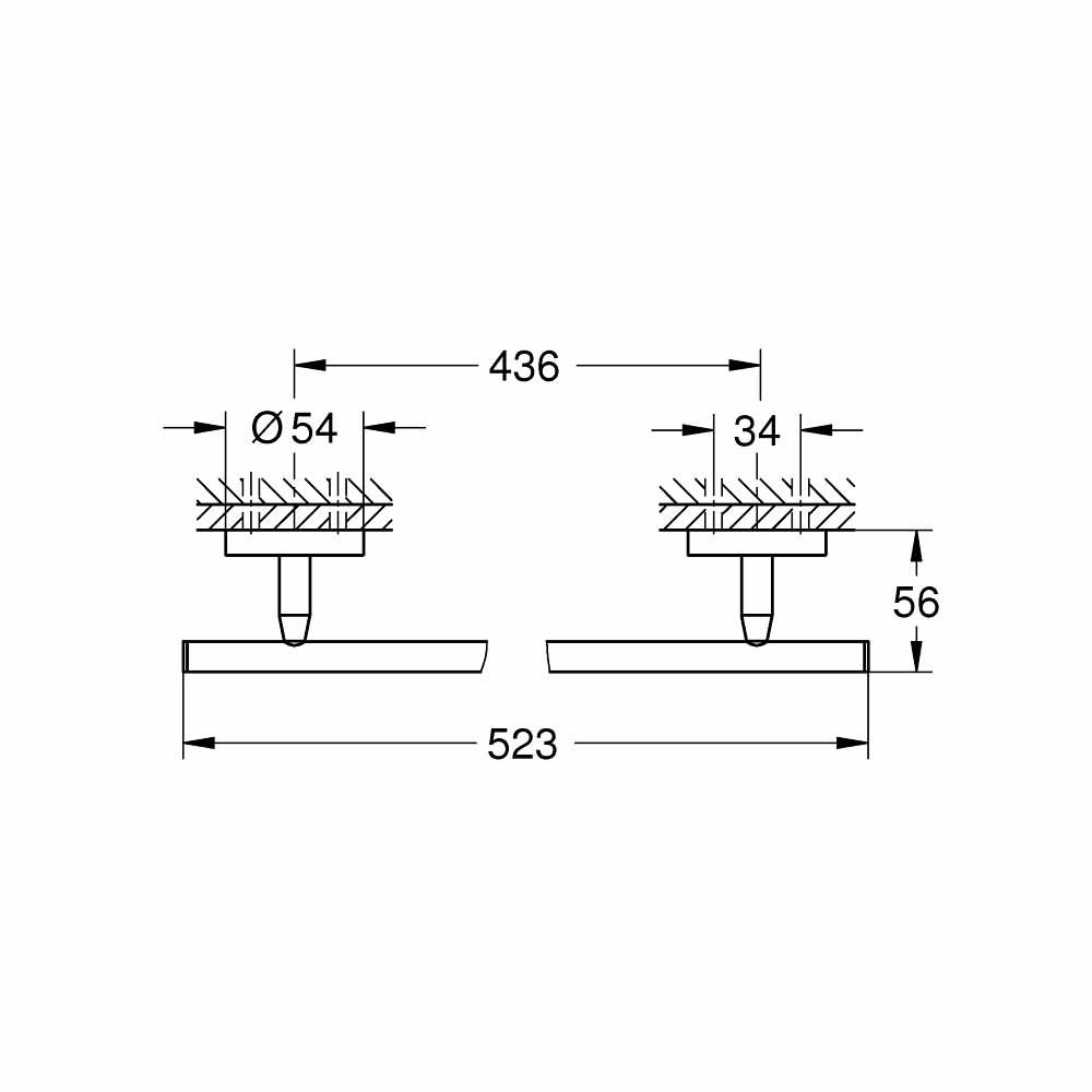 Thanh treo khăn đơn Bau Cosmopolitan GROHE 40459001