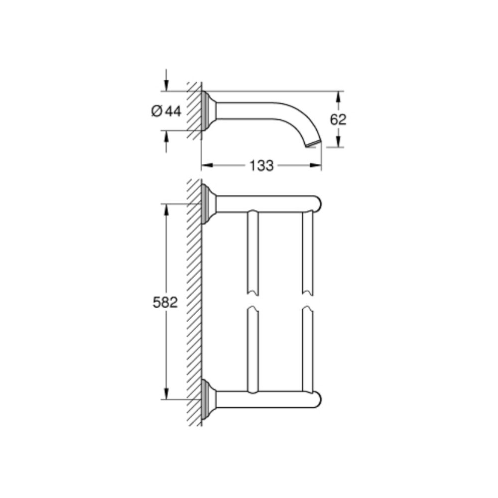 Thanh treo khăn đôi Essentials Authentic GROHE 40654001