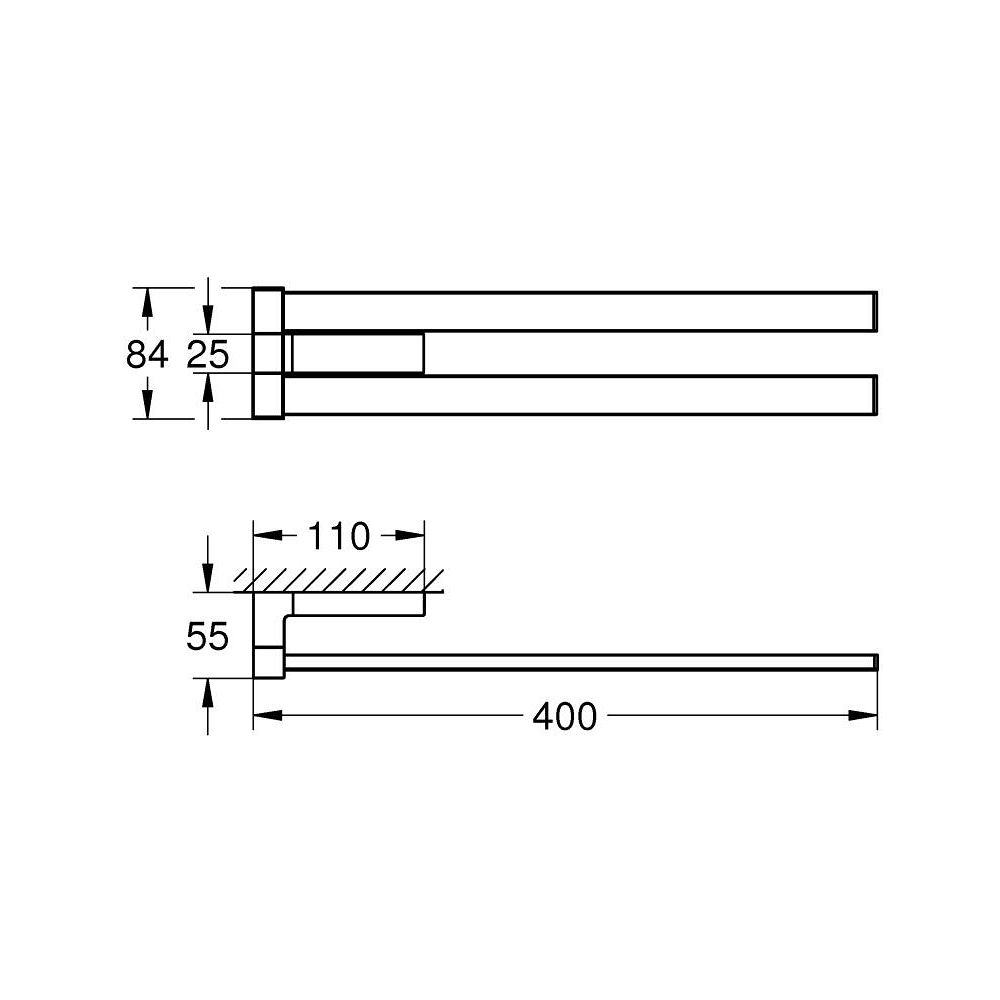 Thanh treo khăn đôi Selection Cube GROHE 40768000