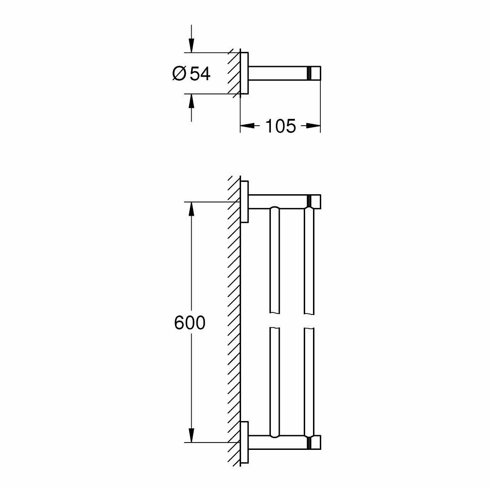 Thanh treo khăn đôi Essentials GROHE 40802001
