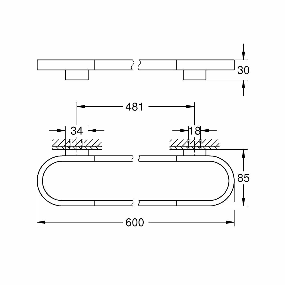 Thanh treo khăn đôi Selection GROHE 41056000
