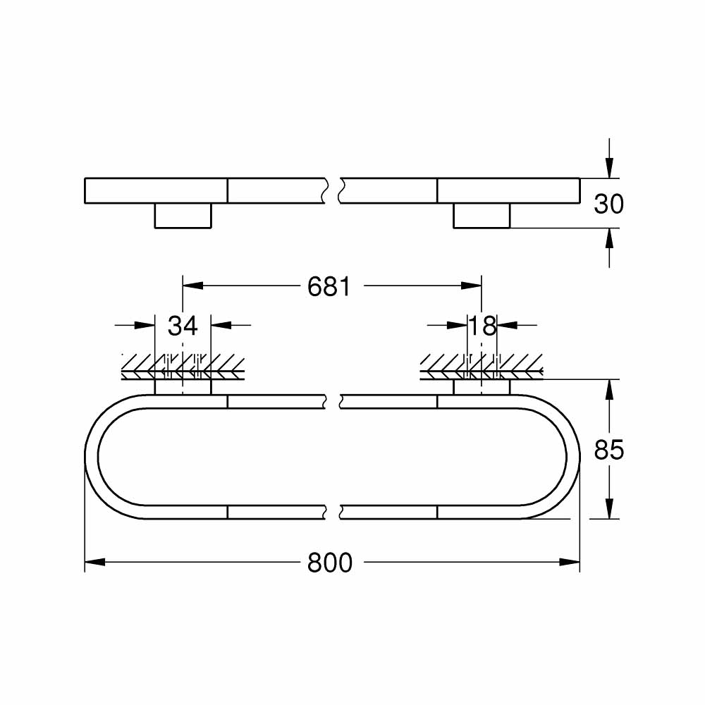 Thanh treo khăn đôi Selection GROHE 41058000