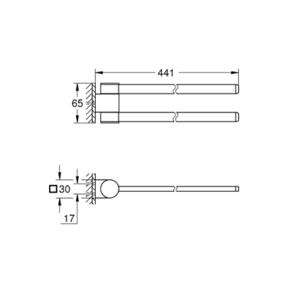 Thanh treo khăn đôi Selection GROHE 41063000