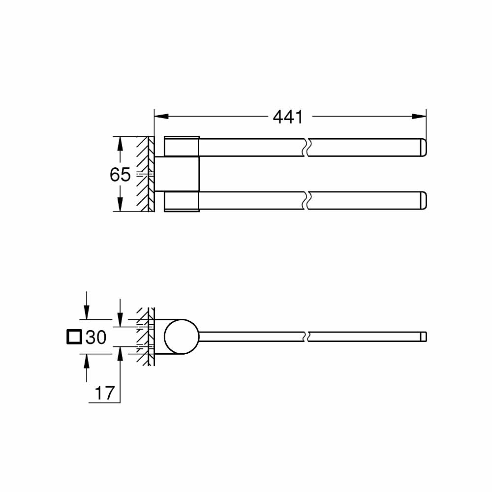 Thanh treo khăn đôi Selection GROHE 41219KF0