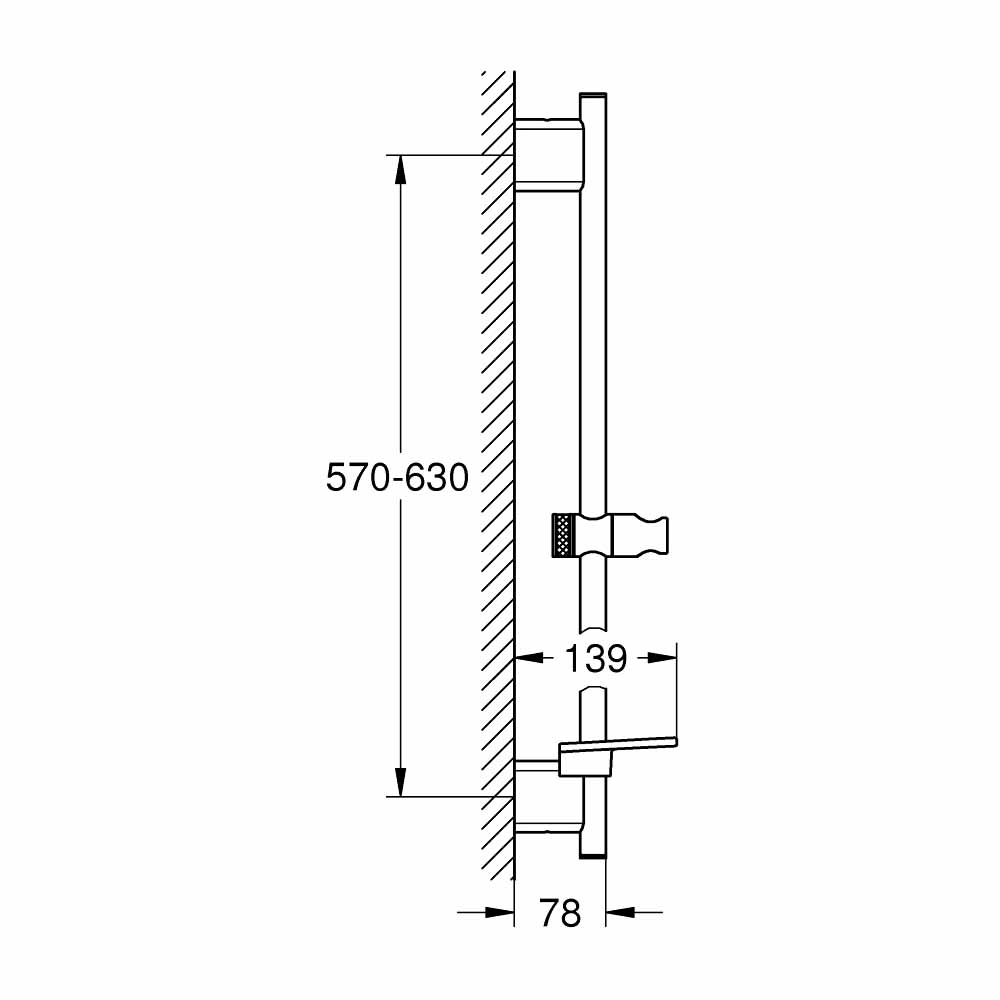 Thanh trượt tay sen Rainshower SmartActive GROHE 26602000