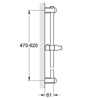 Thanh trượt sen tắm Euphoria 600mm Grohe 27499000