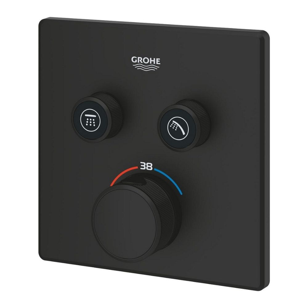 Mặt nạ điều khiển sen tắm ổn nhiệt Grohtherm SmartControl vuông 2 chế độ GROHE 102166KF00
