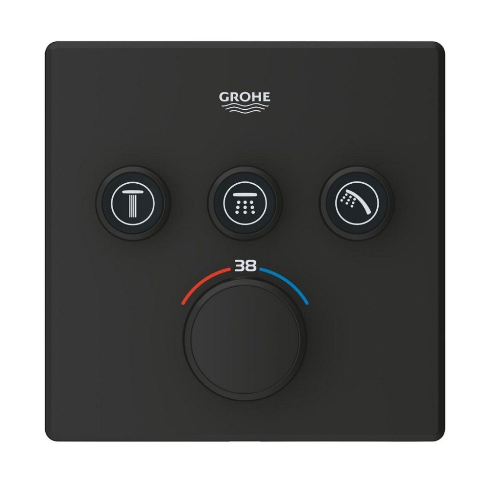 Mặt nạ điều khiển sen tắm ổn nhiệt Grohtherm SmartControl vuông 3 chế độ GROHE 102167KF00