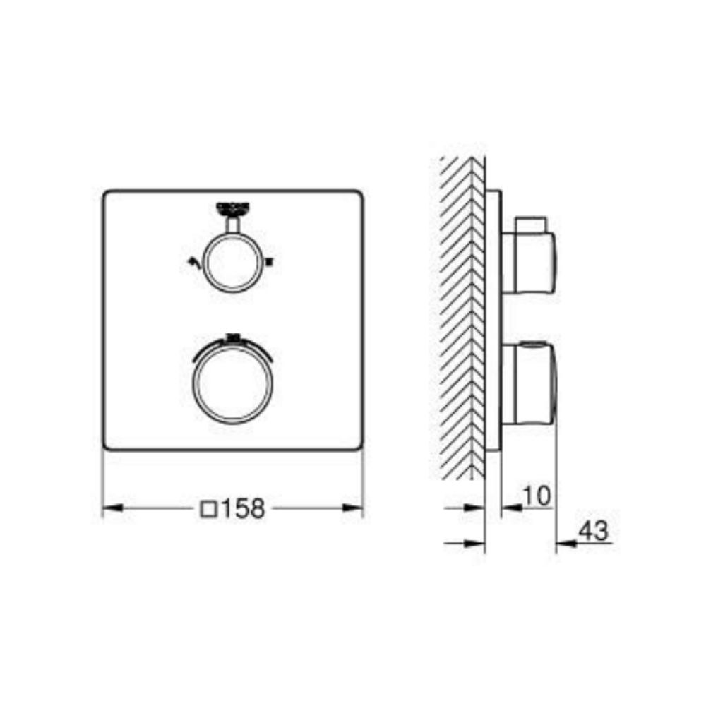Van điều chỉnh nhiệt độ kèm chuyển hướng 2 đường nước Grohtherm GROHE 1022092430