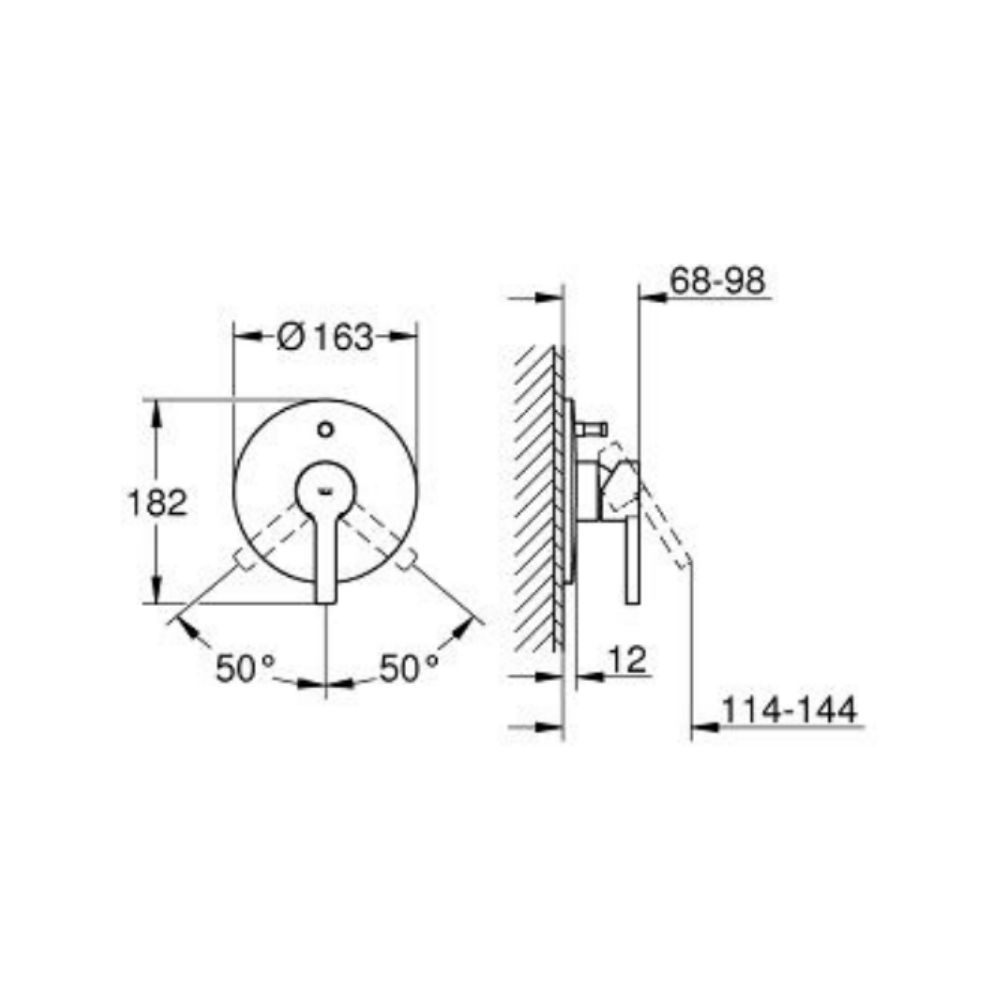 Van nóng lạnh kèm chuyển hướng 2 đường Lineare GROHE 19297000