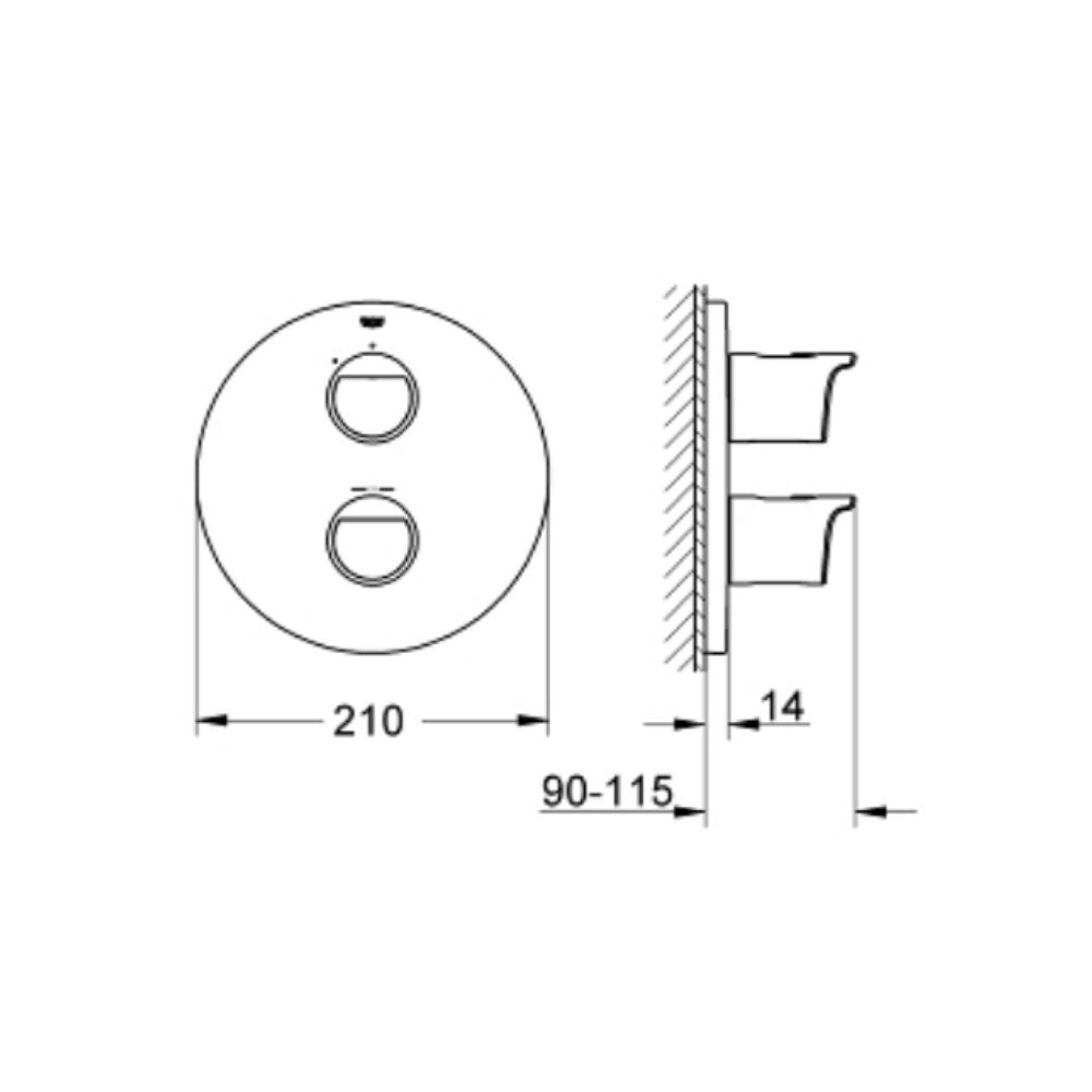 Van nhiệt độ kèm chuyển hướng 2 đường Grohtherm 2000 GROHE 19354001