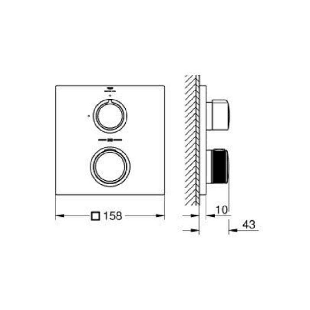 Van nhiệt độ kèm chuyển hướng 2 đường Allure GROHE 19380002