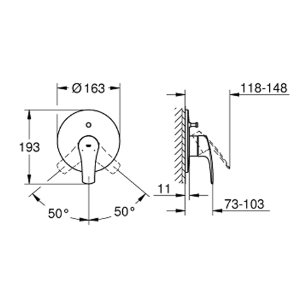 Van nóng lạnh kèm chuyển hướng 2 đường Eurosmart GROHE 19450003