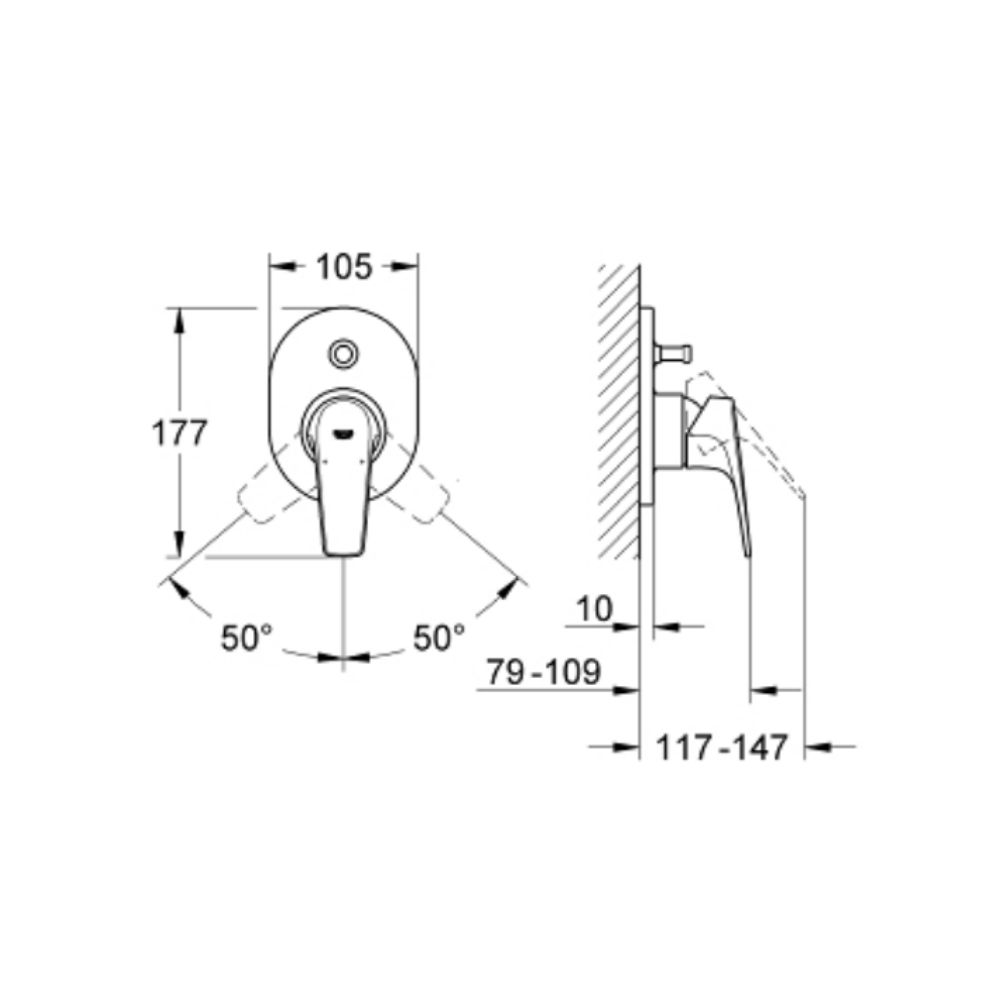 Van nóng lạnh kèm chuyển hướng 2 đường BauFlow GROHE 19584000