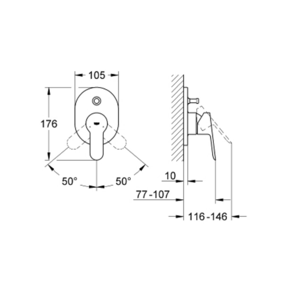 Van nóng lạnh kèm chuyển hướng 2 đường BauEdge GROHE 19586000