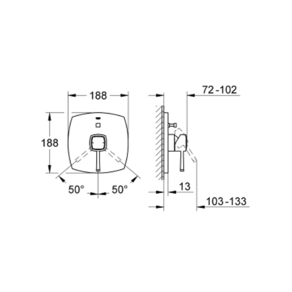 Van nóng lạnh kèm chuyển hướng 2 đường Grandera GROHE 19920000