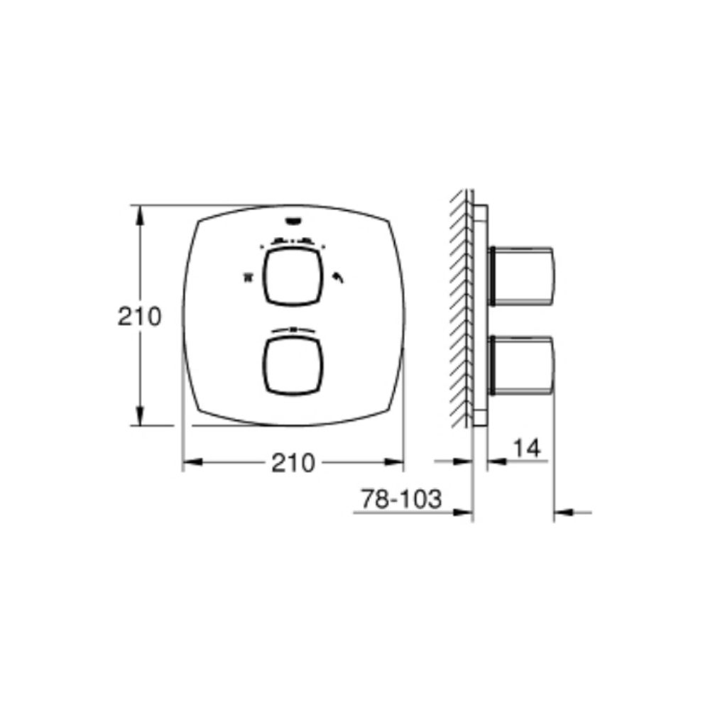 Van nhiệt độ kèm chuyển hướng 2 đường nước Grandera GROHE 19937IG0