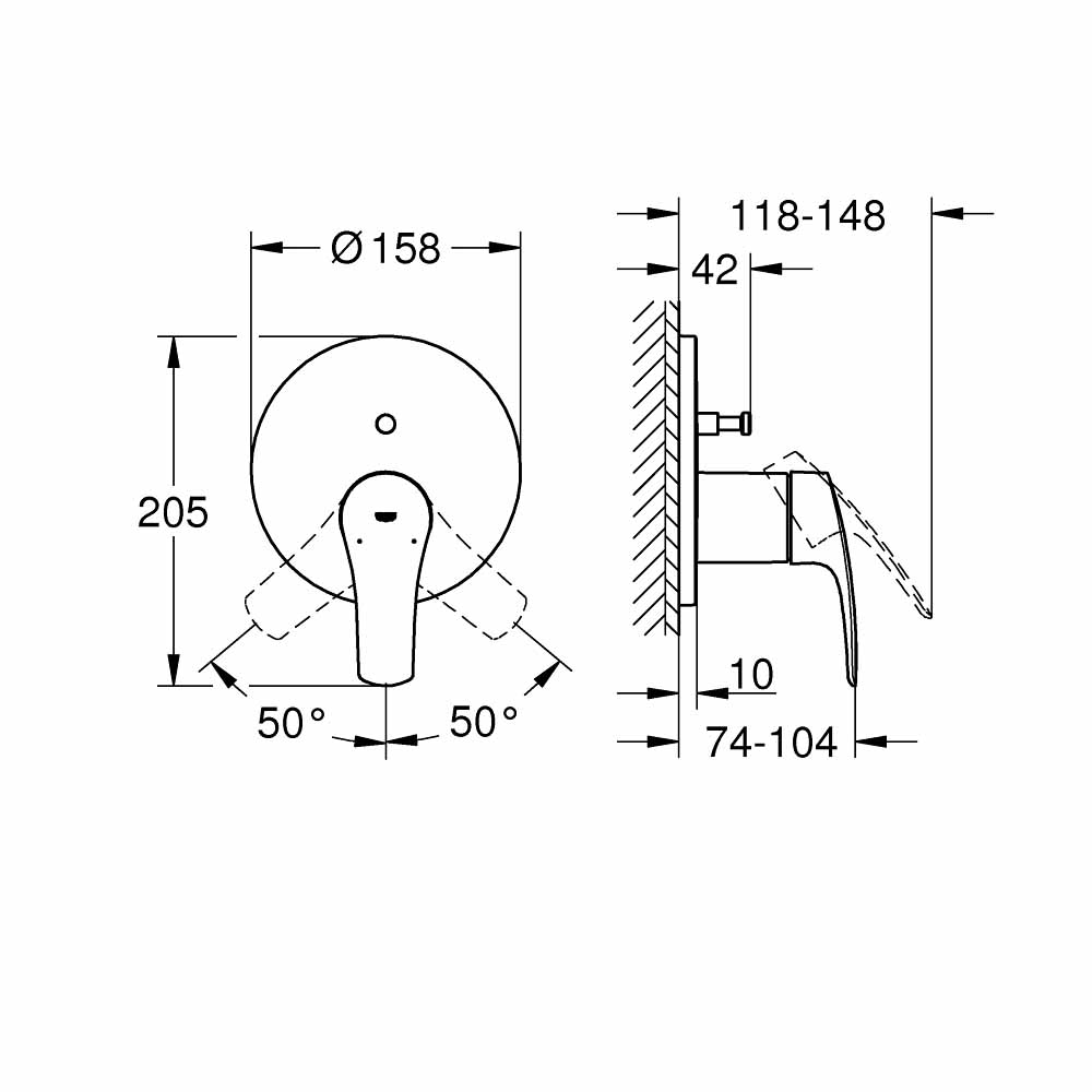 Van nóng lạnh kèm chuyển hướng 2 đường Eurosmart GROHE 24043003