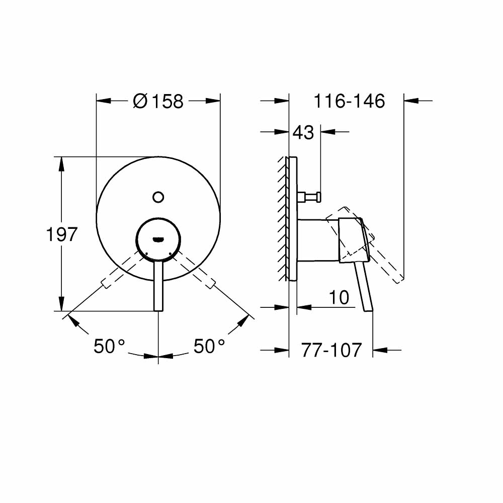 Van nóng lạnh kèm chuyển hướng 2 đường Concetto GROHE 24054001