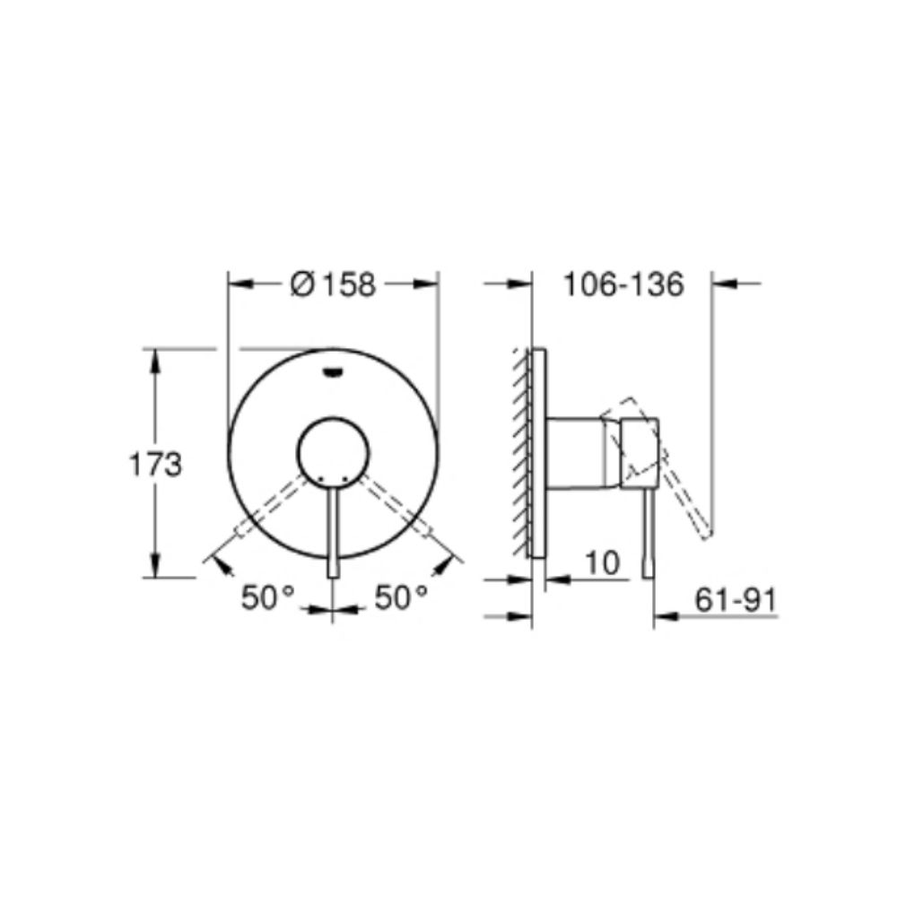 Van điều chỉnh nóng lạnh Essence GROHE 24057AL1