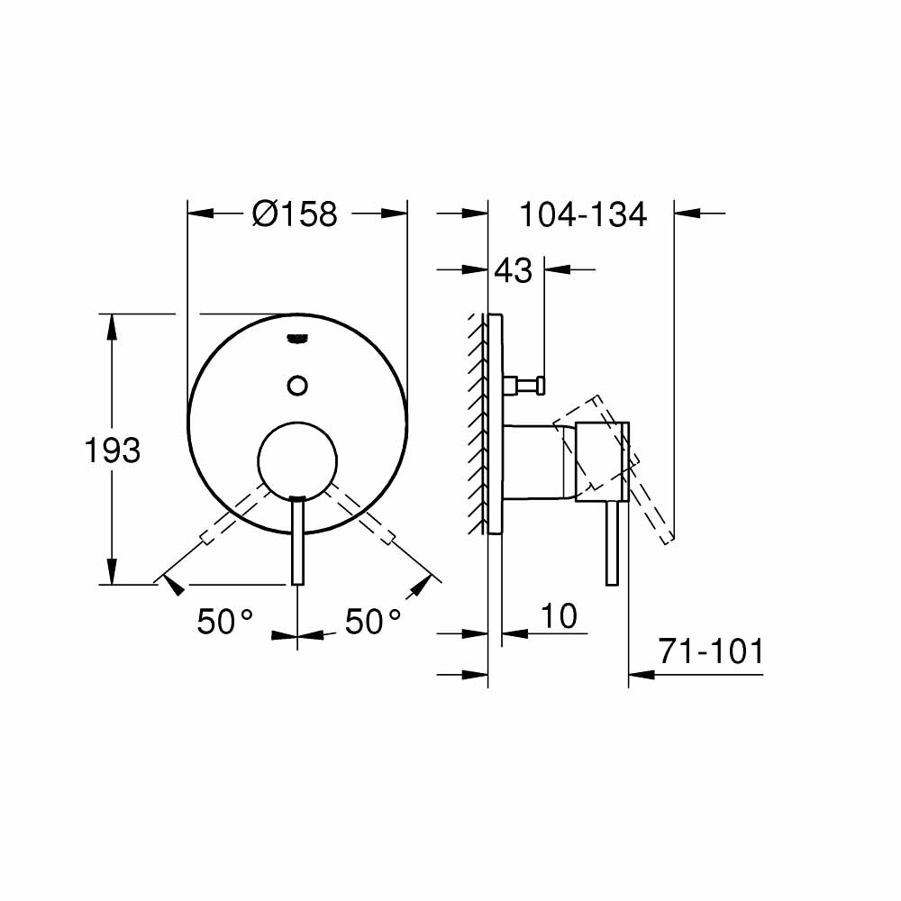 Van nóng lạnh kèm chuyển hướng 2 đường Atrio GROHE 24066003