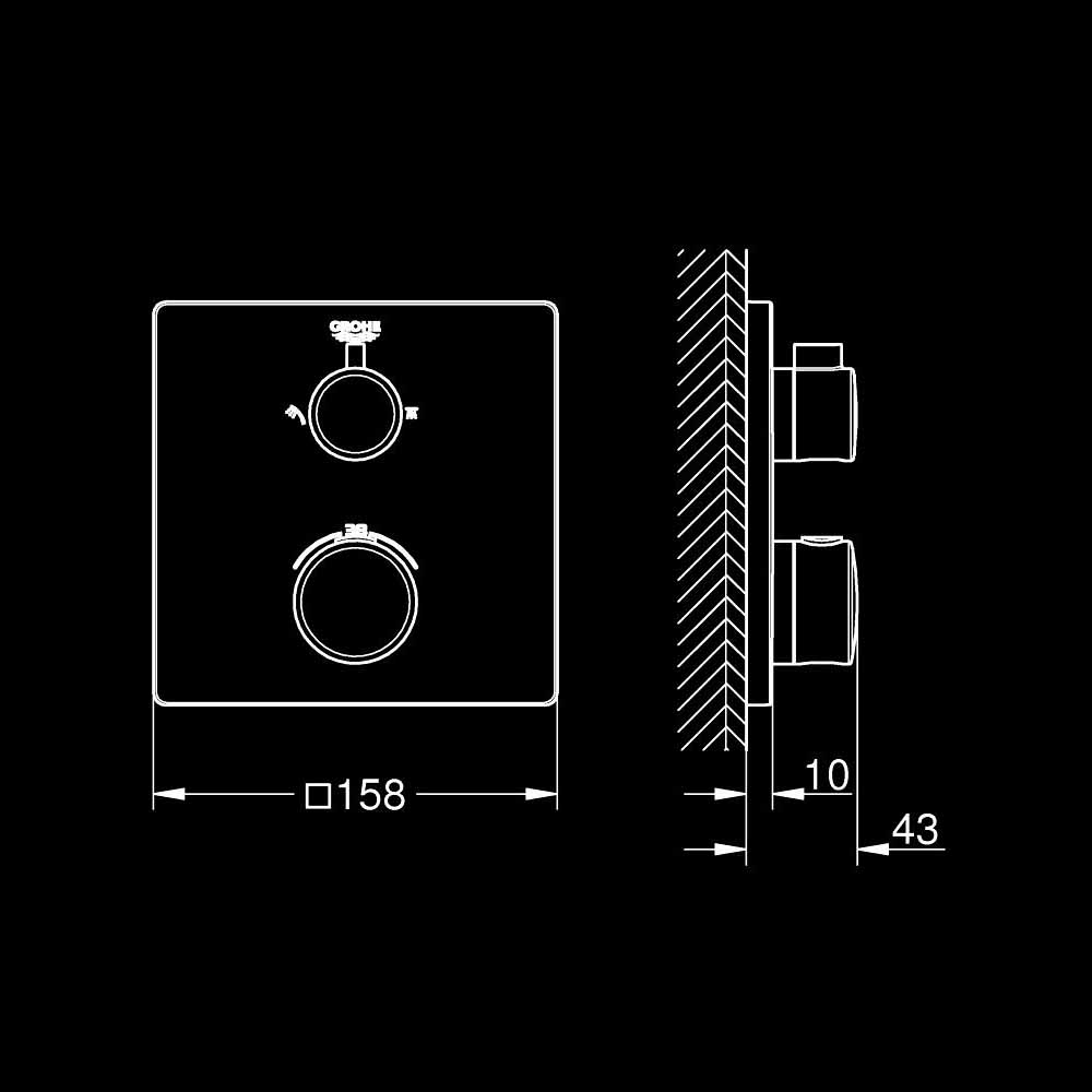 Van nhiệt độ kèm chuyển hướng 2 đường Grohtherm GROHE 24079000