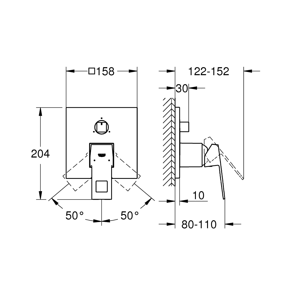 Van nóng lạnh kèm chuyển hướng 3 đường Eurocube GROHE 24094000