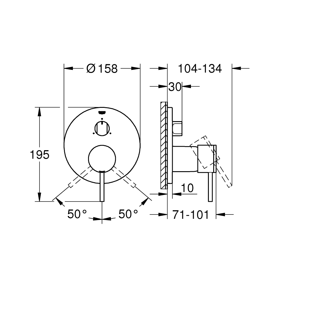 Van nóng lạnh kèm chuyển hướng 3 đường Atrio GROHE 24096003