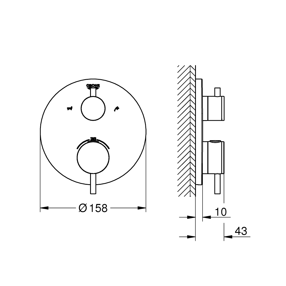 Van nhiệt độ kèm chuyển hướng 2 đường Atrio GROHE 24138003