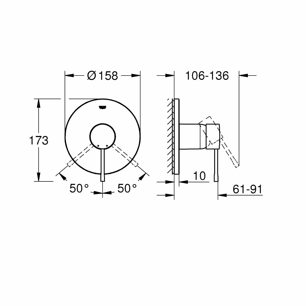 Van điều chỉnh nóng lạnh Essence GROHE 24168001