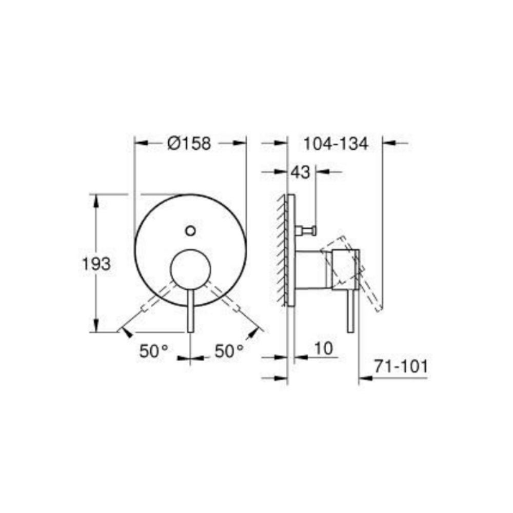 Van nóng lạnh kèm chuyển hướng 2 đường Atrio GROHE 24355000