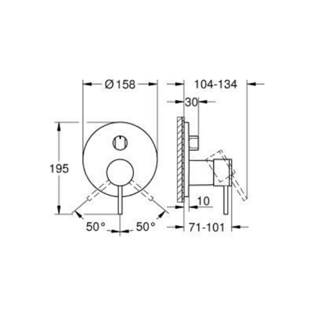 Van nóng lạnh kèm chuyển hướng 2 đường Atrio GROHE 24356000